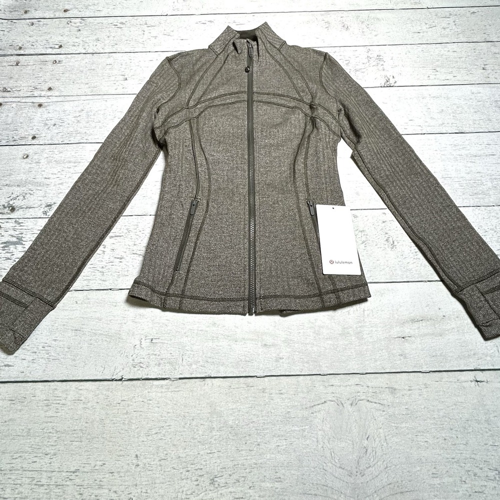 Lululemon Define Jacket Herringbone Weathered Olive Brown Size 6 LW3KMIS NWT
